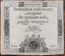 Assignat 15 Sols - L'an 4e De La Liberté - 4 Janvier 1792 - Série 1940 - Buttin - Assignats & Mandats Territoriaux