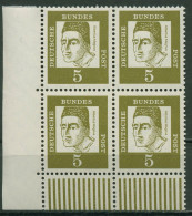 Bund 1961 Bedeutende Deutsche Bogenmarken 347 X 4er-Block Ecke 3 Postfrisch - Unused Stamps