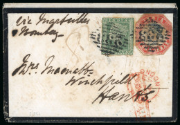 1857 4a Red And Blue Cut To Shape (with Some Toning) Together With 2a Green, Both Cancelled 233 - Autres & Non Classés