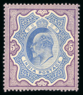 India 1902 5r Ultramarine And Violet With Full Original Gum And Hinge Remnant, Very Fine And Fresh. - Autres & Non Classés