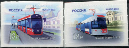 Russia 2022. Modern Tramcars (MNH OG) Set Of 2 Stamps - Ungebraucht