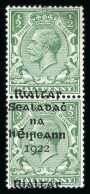 1/2d Green, Unused Vertical Pair, Showing Overprints - Autres & Non Classés