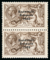 2s6d Chocolate, Mint Vertical Pair, Top Stamp Showing - Sonstige & Ohne Zuordnung