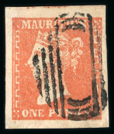 1859 1d Vermilion With Very Wide Margins On All Sides, Cancelled By Very Clear Mute Oval - Andere & Zonder Classificatie