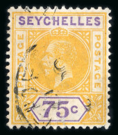 1912-16 MCA 75c Yellow And Violet, Used, Showing Split "A" Variety - Otros & Sin Clasificación