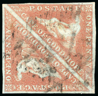 1853 Perkins Bacon 1d Brick-red, On Slightly Blued Paper, Used Pair - Autres & Non Classés