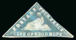 1861 Woodblock 4d Blue On Laid Paper Showing Retouch Or Repair To Right Hand Corner - Sonstige & Ohne Zuordnung