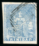 1852-60 Lithographed (1d) Blue On Cartridge Paper, Fine To Large Margins, Cancelled By Light "1" Numeral - Other & Unclassified