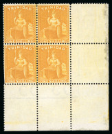 1863 Wmk CC 1s Chrome-yellow Perf.14 In Mint Corner Marginal Block Of Four - Other & Unclassified