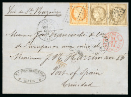 Incoming: 1870-74, Group Of Three Covers Incoming From France Incl. 1874 Cover With "FORWARDED BY / J. N. HARRIMAN & C / - Other & Unclassified