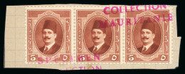 1923-34 King Fouad 1st Portrait Issue: Mauritania UPU Archival Specimen Overprint "SPECIMEN/COLLECTION/MAURITANIE" In Re - Other & Unclassified