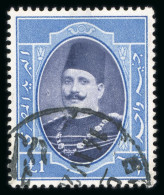 1923-34 King Fouad 1st Portrait Issue: £E1 Blue And Indigo-violet, Used Single Showing Retouch At Left Of King's Face - Autres & Non Classés