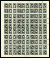 1927-37 King Fouad 2nd Portrait Issue: 2m Pale Black, Type I, Mint And Mint Nh Complete Sheet Of 100 - Other & Unclassified