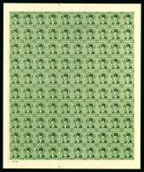 1937-46 Young King Farouk Portrait Issue: 4m Green, Royal Cancelled On Reverse, A Complete Sheet Of 100 - Autres & Non Classés