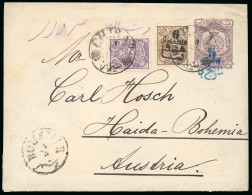 1903-04 Surcharged Postal Stationary 5ch On 1kr (PE11), Two Envelopes, One With Downward Misplaced Surcharge - Collections (without Album)