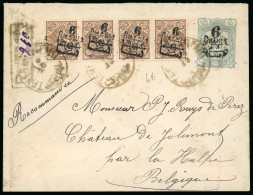 1903-04 Surcharged Postal Stationary 6ch Surcharge On 10 Ch  (PE12), Three Letters - Collections (without Album)