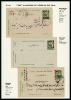 1921 Revalued Coat Of Arms 2ch On 5ch On 2ch, Page With Three Very Fine Cards - Collections (without Album)