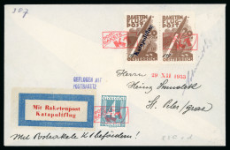 1933 F. Schmiedl Catapult Rocket K1 Cover (Hopferwieser 26e, 1200 Eur), Franked With Austrian 4gr + Rocket Stamp 20gr In - Collections (sans Albums)
