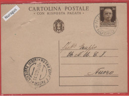 ITALIA - Storia Postale Regno - 1940 - 30c Imperiale - Cartolina Postale Con Risposta Pagata - Intero Postale - Viaggiat - Entiers Postaux