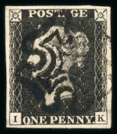 1840 1d Black Pl.9 IK With Good Margins And Black MC - Sammlungen