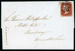 1841 1d Pl.10 IH Red Printing From “black Plates” Used On Cover - Sammlungen