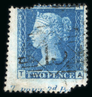 1854-70 2d. Blue, Pl. 7, TA, Marginal Example From - Collections