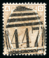 1873-80 6d Pale Buff Pl.13 DA Abnormal, Cancelled By Leeds "447" Barred Oval - Collections