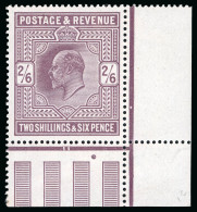 1911-13 Somerset House 2s6d Dull Reddish Purple Mint Corner Marginal - Collections