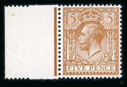 1912-24 5d Yellow-brown Marginal Mint N.h. With 'no Watermark' Variety - Collections