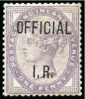 INLAND REVENUE: 1881 1d Lilac With "OFFICIAL / I. R." Type A Essay Overprint - Collections