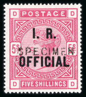 Inland Revenue: 1882-1901 5/- Rose, DD, Overprinted - Collections