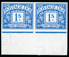 1915 1/- Bright Blue "Postage Due" Horizontal Pair - Collections