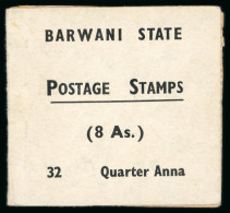 Booklets: 1941 Booklet Inscribed "BARWANI STATE / POSTAGE STAMPS / (8 As.) / 32 Quarter Anna", Complete - Andere & Zonder Classificatie