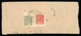 1930-45 1a Red And 2a Greenish Grey, Both On Laid Paper, Tied To Reverse Of Native Envelope Sent Registered - Andere & Zonder Classificatie