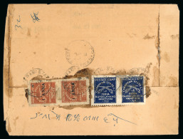 1939-40 "1 ANNA" Vertical Pair On Reverse Of Native Cover Sent Registered Along With 1930-45 1p Deep Blue Perf.11 X Impe - Andere & Zonder Classificatie