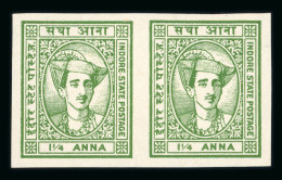 1940-46 1 1/4a Yellow-green, Unused, Imperforate Horizontal - Other & Unclassified