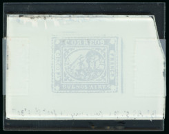 Argentina, Buenos Aires – 1858 “Barquitos” 4p One Glass Cliché  In Black - Collections (sans Albums)