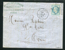 Belle Lettre De Paris Pour Tours ( 1870 ) Avec Un N° 29 - Etoile 30 & Cachet à Date Paris Bt. Mazas - 1849-1876: Classic Period