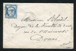 Belle Lettre De Paris Pour Tours ( 1872 ) Avec Un N° 60 - Cachet Etoile 13 R. De La Tacherie - 1849-1876: Période Classique