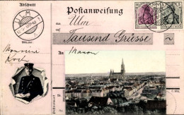 Passepartout CPA Ulm An Der Donau Bade Württemberg, Stadtansicht, Postanweisung, Postbote - Andere & Zonder Classificatie