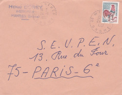 1967--lettre De MANTHES-26  Pour PARIS.. Timbre Coq...cachet.......Dorey Henri  Instituteur - 1961-....