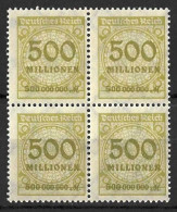 GERMANY...." WEIMAR ".....1943........BLOCK OF 4.....500m.......SG326.......MNH...... - 1922-1923 Emissioni Locali