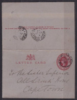 CAPE OF GOOD HOPE. 1897/Malmesbury, One-penny Postal Stationery Letter-card/inland Service. - Cape Of Good Hope (1853-1904)