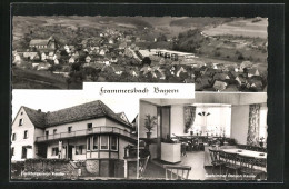 AK Frammersbach /Spessart, Ortsansicht Aus Der Vogelschau, Fremdenpension Kessler Und Gastzimmer Der Pension  - Other & Unclassified