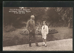 AK Kronprinz Rupprecht Mit Erbprinz Albrecht Von Bayern In Lille Im Juli 1915  - Royal Families