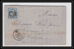 1497 Rhone Cérès N°60 T3 Gc 3942 Thizy PourLyon 27/3/1876 LAC Lettre Cover France - 1849-1876: Période Classique