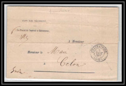 1351 Indre Marque Postale Procureur Chateauroux Cour D'assise Pour Celon 1861 LAC Lettre Cover France - 1849-1876: Période Classique