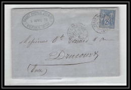 1305 Orne Sage N°79 Flers De L'Orne Pour Drucourt Eure 5/4/1878 LAC Lettre Cover France - 1849-1876: Classic Period