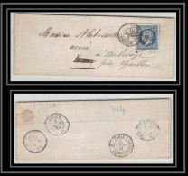 0774- Mantes Val D'oise Napoleon N° 14 T1 Pc 1857 DOUBLE Convoyeur LSC Lettre Cover France - Poste Ferroviaire