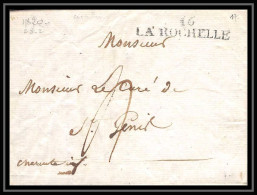 0254 Charente-Maritime Marque Postale - La Rochelle 42x9 Indice 4 Pour St Genis 28/2/1820 LAC Lettre Cover France - 1801-1848: Précurseurs XIX